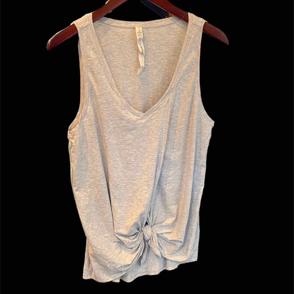 Athletic  V-Neck Tie Bottom Tank Top